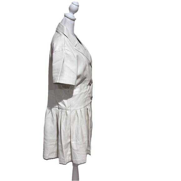 Dolce Cabo Dress Large Cream With Silver Buttons Mini MSRP$ 170 - Picture 2 of 7